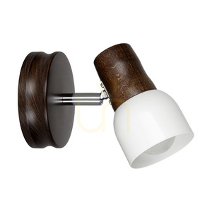 Svantje Wandleuchte 1xE14 Max. 40 W, Buche und Nussbaum / Chrom / weißer Metallschirm, 17 cm small 0