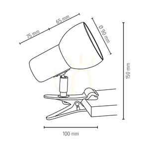 Svenda-Clip-On-Lampe, 1xE27, Max. 60 W, geölte Eiche/Chrommetall/weißer Metallschirm, 14 cm small 2