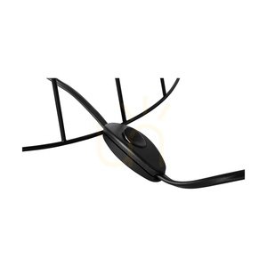 Tischlampe „Swan“, 1xE27, Max. 60 W, schwarzes Metall/schwarzes PVC-Kabel/weißer Lampenschirm, Ø 40 cm small 3