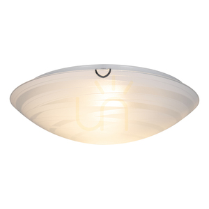 Deckenleuchte „Sydney“, 2xE27, Max. 60 W, Metall in Chromoptik/weißer Glasschirm, Ø 40 cm small 1