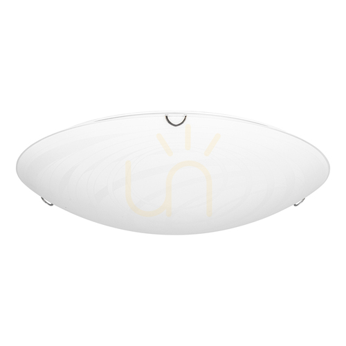 Prüfen Deckenleuchte „Sydney“, inklusive 1x LED 2700K 30W, Metall in Chromoptik/weißer Glasschirm, Ø 50 cm