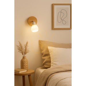 Talea Wandleuchte, inklusive 1xG9-LED-Leuchtmittel (max.. 3 W), Birke/Weißmetall/weißer Glasschirm, Ø 10 cm small 3