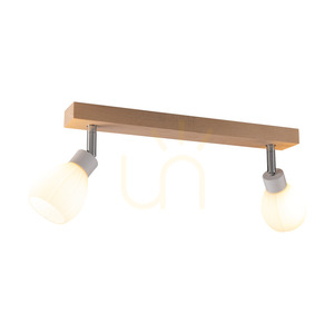 Talea Deckenleuchte, inklusive 2xG9-LED-Lampen (max.. 3 W), Birke/Weißmetall/weißer Glasschirm, 39 cm small 1