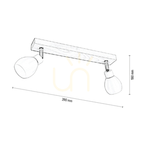 Talea Deckenleuchte, inklusive 2xG9-LED-Lampen (max.. 3 W), Birke/Weißmetall/weißer Glasschirm, 39 cm small 4