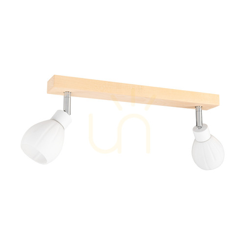 Prüfen Talea Deckenleuchte, inklusive 2xG9-LED-Lampen (max.. 3 W), Birke/Weißmetall/weißer Glasschirm, 39 cm