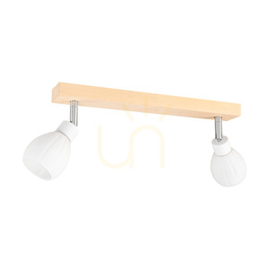 Talea Deckenleuchte, inklusive 2xG9-LED-Lampen (max.. 3 W), Birke/Weißmetall/weißer Glasschirm, 39 cm small 0
