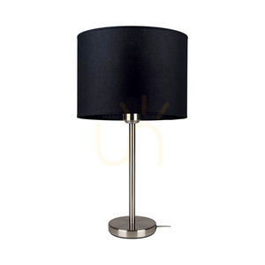 Tischlampe „Tamara“, 1xE27, Max. 40 W, satiniertes Metall/transparentes PVC-Kabel/schwarzer Lampenschirm, Ø 25 cm small 0