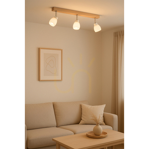 Talea Incl Deckenleuchte. 3xG9 LED, max.. 3 W, Birke/Weißmetall/weißer Glasschirm, 55 cm small 3