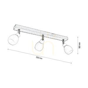 Talea Incl Deckenleuchte. 3xG9 LED, max.. 3 W, Birke/Weißmetall/weißer Glasschirm, 55 cm small 4