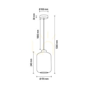 Tarro-Pendelleuchte, 1xE27, Max. 60 W, Metall in Chromoptik / transparentes PVC-Kabel / transparenter Glasschirm, Ø 17 cm small 4