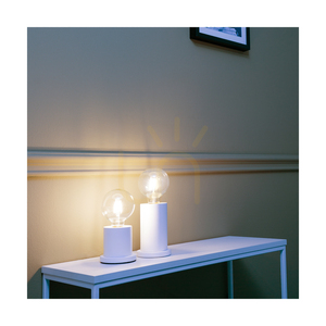 Tasse Tischlampe, 1xE27, Max. 25 W, weißes Buchenholz, transparentes PVC-Kabel, Ø 10 cm small 2