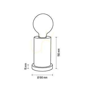 Tasse Tischlampe, 1xE27, Max. 25 W, weißes Buchenholz, transparentes PVC-Kabel, Ø 10 cm small 3