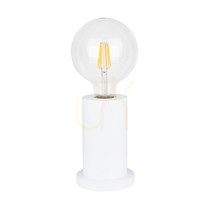 Tasse Tischlampe, 1xE27, Max. 25 W, weißes Buchenholz, transparentes PVC-Kabel, Ø 10 cm small 0