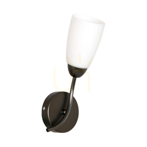 Wandleuchte „Terni“, 1xE14, Max. 40 W, Graphitmetall/weißer Glasschirm, 17 cm small 0