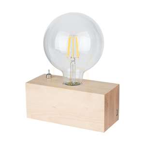 Theo Tischlampe, 1xE27, Max. 25 W, Birke/Schwarz, PVC-Kabel mit integriertem USB-Ladegerät, 18 cm small 0