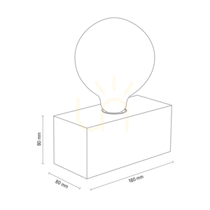 Theo Tischlampe, 1xE27, Max. 25 W, geölte Eiche/Schwarz, 18 cm PVC-Kabel small 3