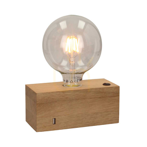 Theo Tischlampe, 1xE27, Max. 25 W, geölte Eiche/Schwarz, PVC-Kabel mit integriertem USB-Ladegerät, 18 cm small 1