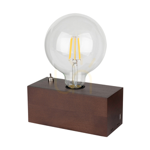 Theo Tischlampe, 1xE27, Max. 25 W, Buchen- und Nussbaumholz, schwarzes PVC-Kabel mit integriertem USB-Ladegerät, 18 cm small 0