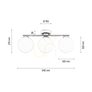 Deckenleuchte „Tilo“, 3xE14, Max. 25 W, Metall in Chromoptik/weißer Glasschirm, 54 cm small 4