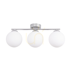 Deckenleuchte „Tilo“, 3xE14, Max. 25 W, Metall in Chromoptik/weißer Glasschirm, 54 cm small 0