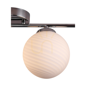 Tilo Deckenleuchte, 4xE14, Max. 25 W, Metall in Chromoptik/weißer Glasschirm, 77 cm small 2