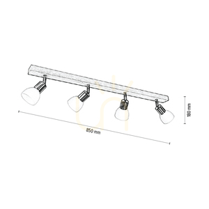 Deckenleuchte „Timon“, 4xE14, Max. 40 W, geölte Eiche/satiniertes Metall/weißer Glasschirm, 85 cm small 2