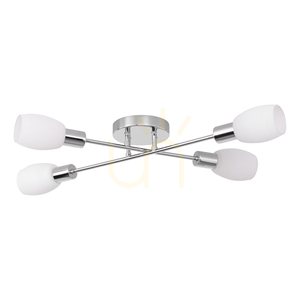 Tosca Deckenleuchte, 4xE14, Max. 40 W, Metall in Chromoptik/weißer Glasschirm, 67 cm small 0