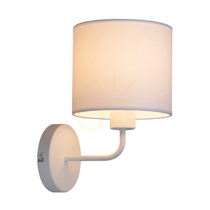 Tomi Wandleuchte 1xE27 Max. 40 W, weißes Metall/weißer Lampenschirm, 23 cm small 1
