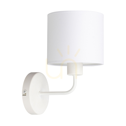 Prüfen Tomi Wandleuchte 1xE27 Max. 40 W, weißes Metall/weißer Lampenschirm, 23 cm