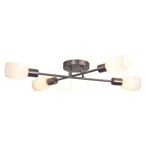Tosca Deckenleuchte, 4xE14, Max. 40 W, Satin-Metall/Weiß, Glasschirm, 67 cm small 1