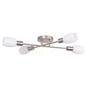 Tosca Deckenleuchte, 4xE14, Max. 40 W, Satin-Metall/Weiß, Glasschirm, 67 cm small 0