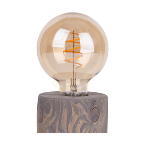 Trabo-Tischlampe, 1xE27, Max. 25 W, grau gebeiztes Kiefernholz, schwarzes PVC-Kabel, Ø 8–12 cm small 2