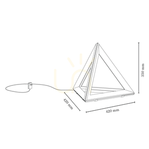 Trigonon Tischlampe, 1xLED, 3000 K, 27 W, Buchen- und Nussbaumholz, schwarzes PVC-Kabel, 42 cm small 3