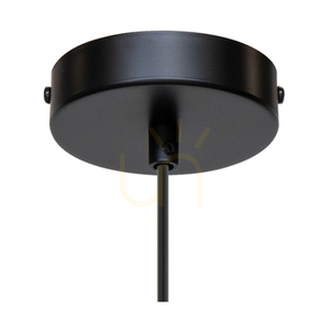 Trigonon Pendelleuchte, 1xE27, Max. 60 W, Birke/schwarzes Metall/schwarzes PVC-Kabel, 42 cm small 1