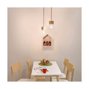 Trongo Square Pendelleuchte, 1xE27, Max. 60 W, geölte Eiche/Anthrazit, geflochtenes Kabel 10 cm small 3