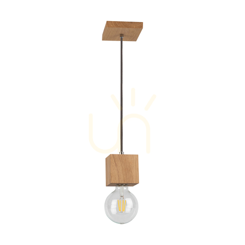 Prüfen Trongo Square Pendelleuchte, 1xE27, Max. 60 W, geölte Eiche/Anthrazit, geflochtenes Kabel 10 cm