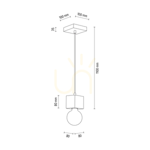 Trongo Square Pendelleuchte, 1xE27, Max. 60 W, Buchen- und Nussbaumholz, schwarzes geflochtenes Kabel, 10 cm small 2