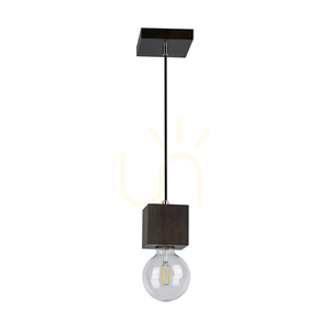 Trongo Square Pendelleuchte, 1xE27, Max. 60 W, Buchen- und Nussbaumholz, schwarzes geflochtenes Kabel, 10 cm small 0