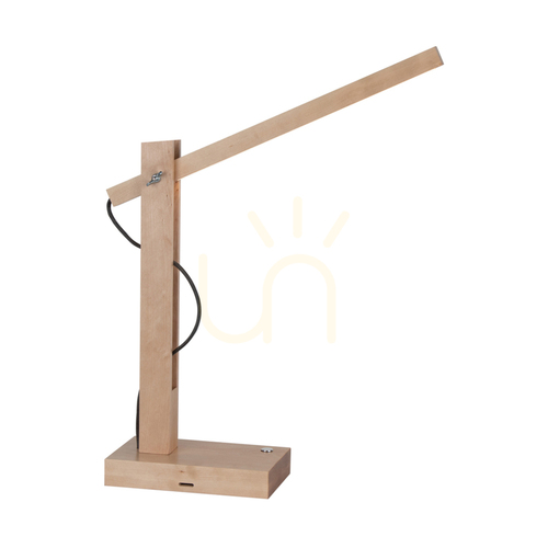Prüfen Tukan-Tischlampe, 1xLED, 3000 K, 5,5 W, Birke/Anthrazit, geflochtenes Kabel mit Touch-Dimmer, 45 cm