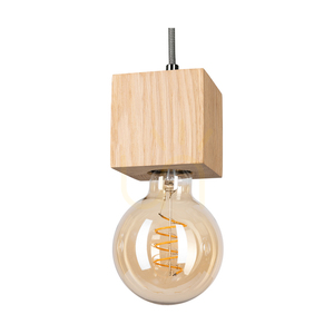 Trongo Square Pendelleuchte, 3xE27, Max. 60 W, geölte Eiche/Anthrazit, geflochtenes Kabel, 52 cm small 2