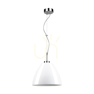 Tumulo Pendelleuchte, 1xE27, Max. 60 W, Metall in Chromoptik / transparentes PVC-Kabel / weißer Glasschirm, Ø 28,5 cm small 0