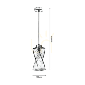 Twist-Pendelleuchte, 1xE27, Max. 25 W, Metall in Chromoptik / transparentes PVC-Kabel / transparenter Glasschirm, 10 cm small 2