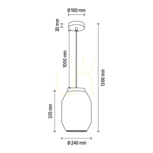 Vaso Pendelleuchte 1xE27 Max. 60 W, geölte Eiche / transparentes PVC-Kabel / transparenter Glasschirm, Ø 24 cm small 2
