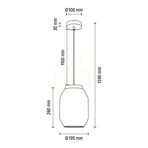 Vaso Pendelleuchte 1xE27 Max. 60 W, geölte Eiche / transparentes PVC-Kabel / transparenter Glasschirm, Ø 19,5 cm small 3