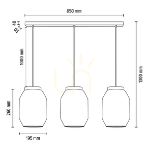 Vaso Pendelleuchte, 3xE27, Max. 60 W, geölte Eiche / transparentes PVC-Kabel / transparenter Glasschirm, 85 cm small 5