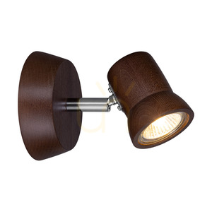 Wandleuchte „Venla“, inklusive 1 GU10-Fassung, max.. 5 W, Buchen- und Nussbaumholz / Chrommetall, 14 cm small 1