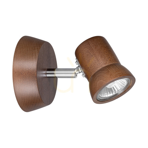 Prüfen Wandleuchte „Venla“, inklusive 1 GU10-Fassung, max.. 5 W, Buchen- und Nussbaumholz / Chrommetall, 14 cm