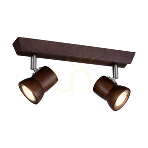 Spot Light Venla 2434276 Deckenstrahler, 2×GU10, Buchenholz in Nussbaumfarbe, 29 cm small 1