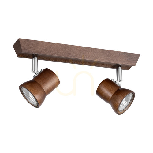 Prüfen Venla Deckenleuchte, inklusive 2xGU10, Max. 5 W, Buchen- und Nussbaumholz / Chrommetall, 29 cm