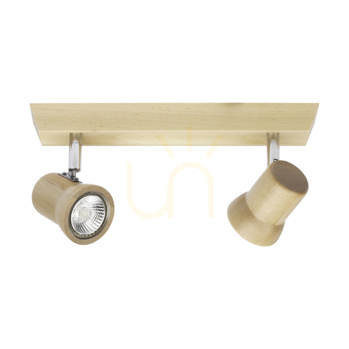 Prüfen Venla Deckenleuchte, inklusive 2xGU10-Fassungen, max.. 5 W, Birke/Chrom-Metall, 29 cm